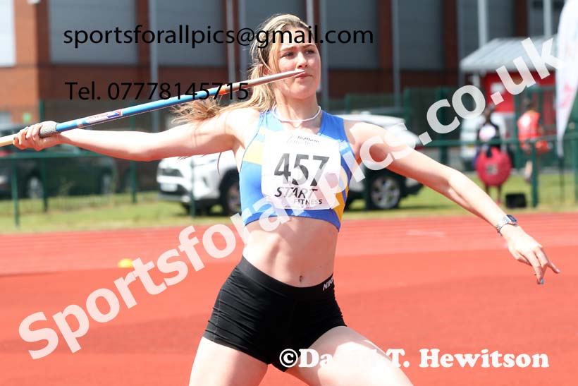 Womens under-20s javelin, 2021 Northern Senior and Under-20s Champs., Leigh. Photo: David T. Hewitson/Sports for All Pics
